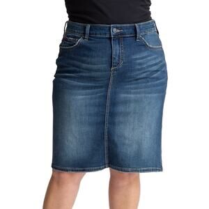 NWT Slink Jeans Virginia Stretch Denim Knee-Length Curvy Pencil Skirt. Size 10